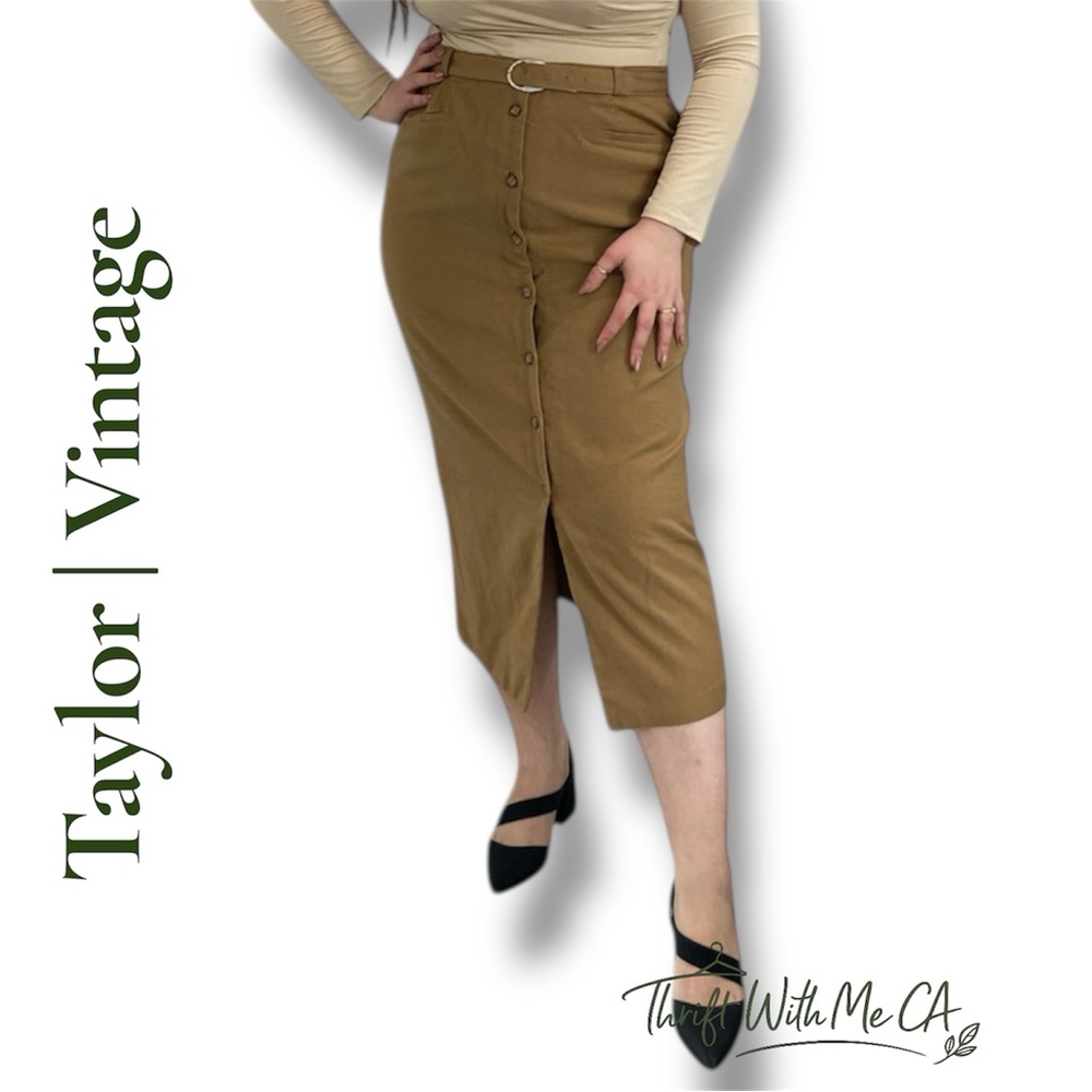 Vintage | Taylor Tan Pencil Skirt